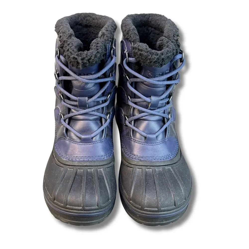 Crocs Winter Snow Boots Blue Tartan Plaid Women’s Size 7 Waterproof